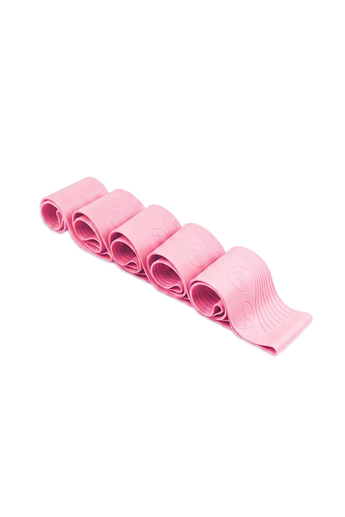 Gymo Pro Series Çantalı Direnç Bandı Fitness Pilates Esnetme Lastiği 5'li Set Silikon Pembe