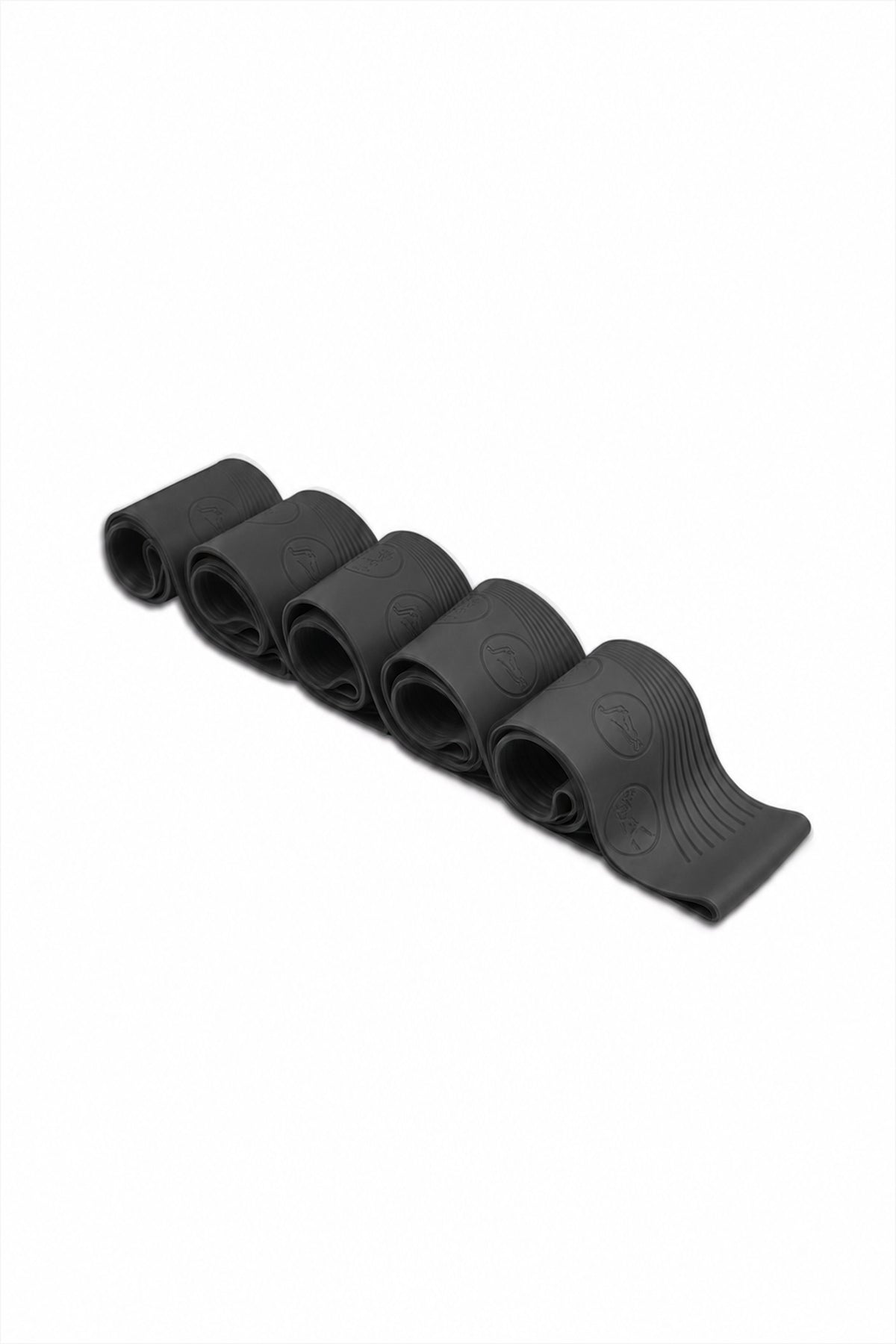 Gymo Pro Series Çantalı Direnç Bandı Fitness Pilates Esnetme Lastiği 5'li Set Silikon Siyah