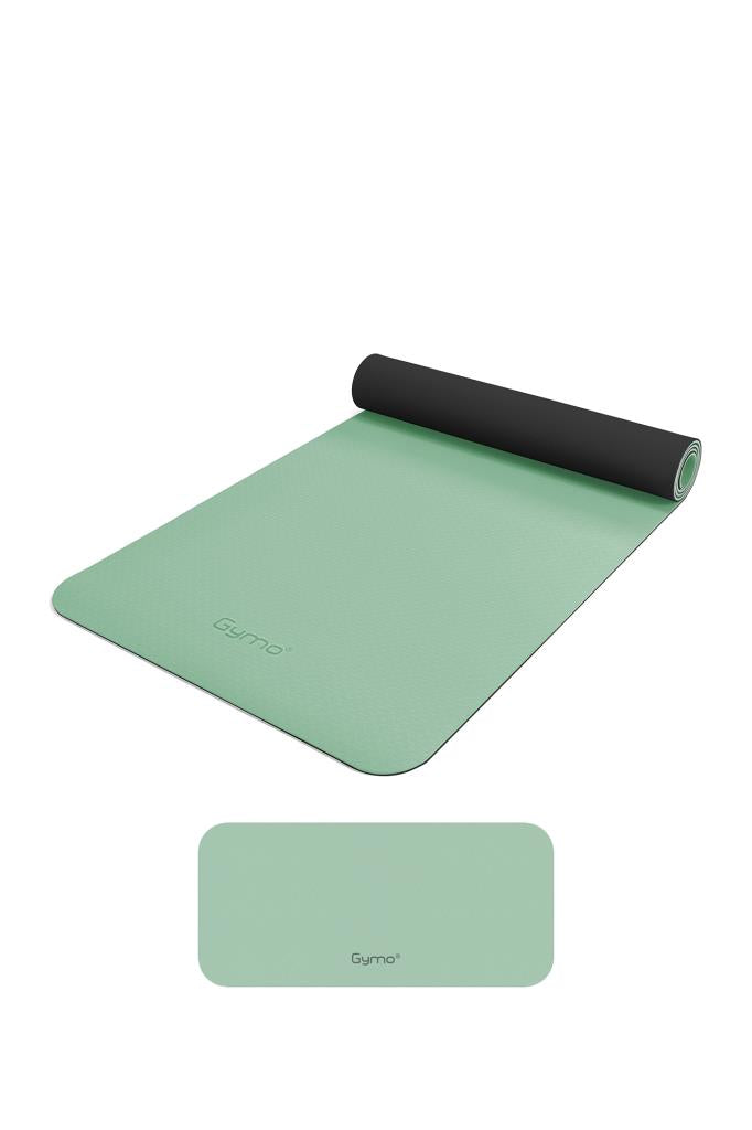 Gymo Ekolojik 6mm TPE Yoga Matı Pilates Minderi Diz Dirsek Koruyucu Matlı Set Açık Yeşil