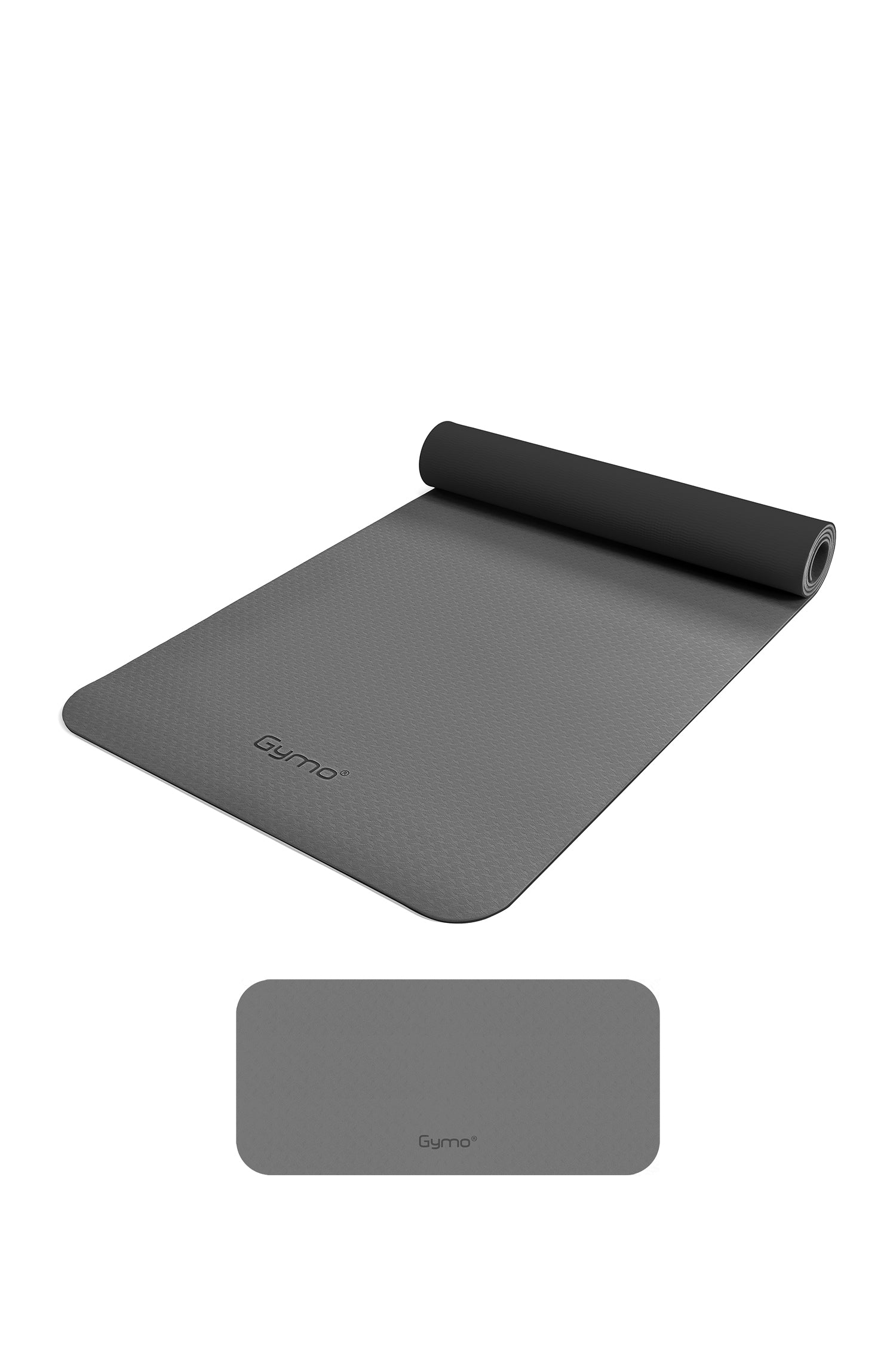 Gymo Ekolojik 6mm TPE Yoga Matı Pilates Minderi Diz Dirsek Koruyucu Matlı Set Gri