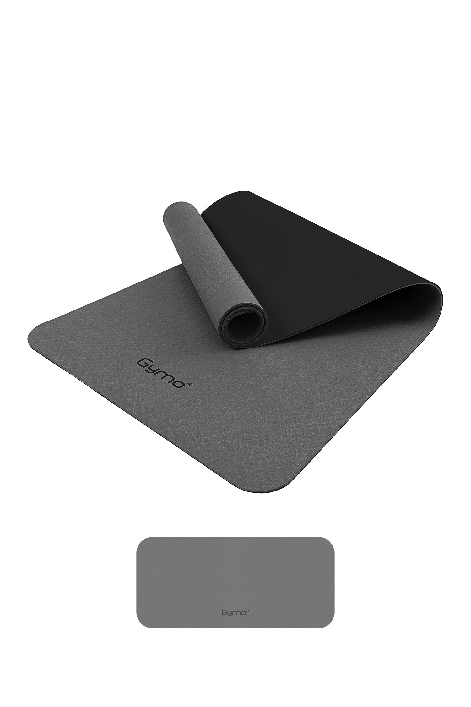 Gymo Ekolojik 6mm TPE Yoga Matı Pilates Minderi Diz Dirsek Koruyucu Matlı Set Gri