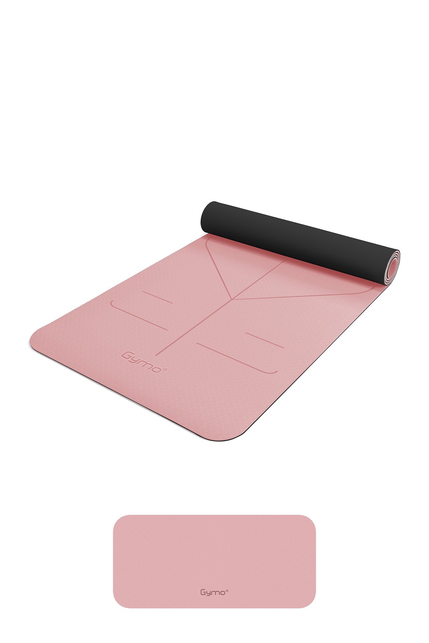 Gymo Hizalamalı 6mm TPE Yoga Matı Pilates Minderi Diz Dirsek Koruyucu Matlı Set Scarlet