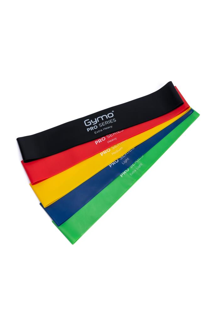 Gymo Pro Series Çantalı Direnç Bandı Fitness Pilates Esnetme Lastiği 5'li Set Gökkuşağı