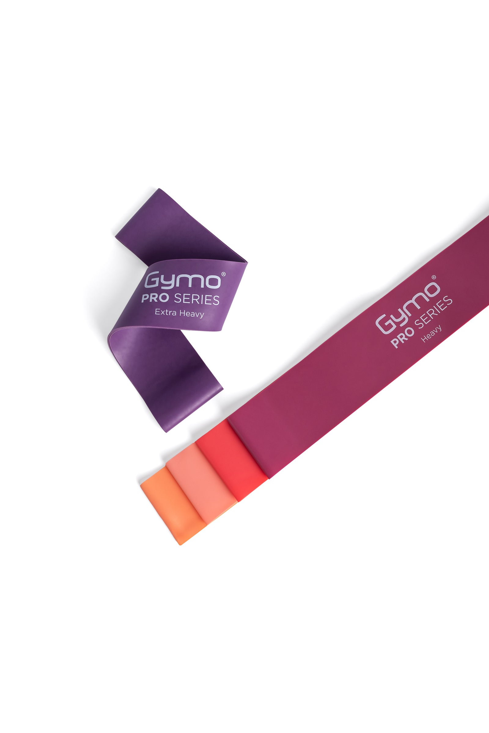Gymo Pro Series Çantalı Direnç Bandı Fitness Pilates Esnetme Lastiği 5'li Set Mor